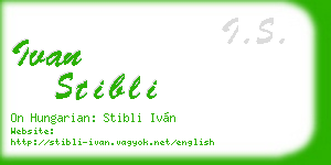 ivan stibli business card